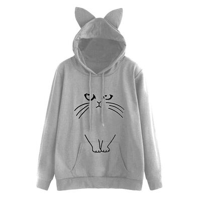 Women Cat Ear Hooded Coat Cat Printed Autumn Long Sleeve Pullovers Female Fashion Outwear
Women Cat Ear Hooded Coat Cat Printed Autumn Long Sleeve Pullovers Female Fashion Outwear