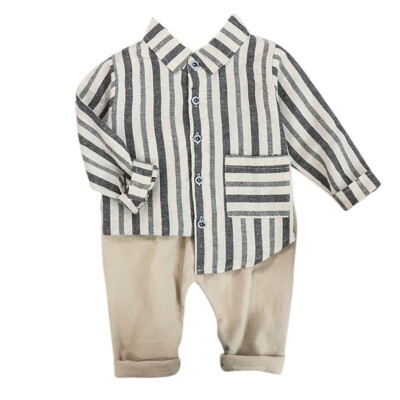 Autumn Children Baby Boys Casual Long Sleeve Striped Print Blouse Tops Solid Color Trouser 2pcs Kids Costume Set
Autumn Children Baby Boys Casual Long Sleeve Striped Print Blouse Tops Solid Color Trouser 2pcs Kids Costume Set