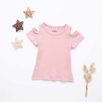 2018 New Summer Baby Girls Candy Color Off-shoulder Short Sleeved Kids T-shirt Cotton Clothes Tops
2018 New Summer Baby Girls Candy Color Off-shoulder Short Sleeved Kids T-shirt Cotton Clothes Tops