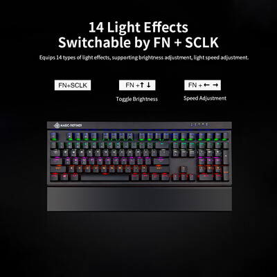 Magic Refiner MK15 Gaming Mechanical Keyboard 108 Keys N Key Rollover Wired Keyboard Floating Keycaps 14 Light Effects Blue Switch
Magic Refiner MK15 Gaming Mechanical Keyboard 108 Keys N Key Rollover Wired Keyboard Floating Keycaps 14 Light Effects Blue Switch