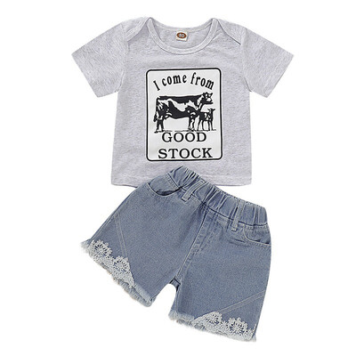 Summer Baby Girls Clothing Set Kids Girls Letter Print Tops T-shirtDenim Shorts Child Casual Outfits Sets For Girls 1-5Y
Summer Baby Girls Clothing Set Kids Girls Letter Print Tops T-shirtDenim Shorts Child Casual Outfits Sets For Girls 1-5Y