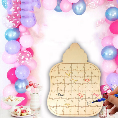 Gobestart Personalised Wedding Guest Book Jigsaw Puzzle Alternative Heart Shape