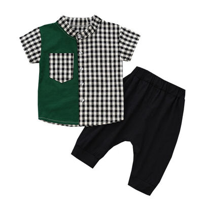 Summer Baby Boys Clothes Casual Short Sleeve Plaid Patchwork Tops T-shirtShorts kid clothes Sets
Summer Baby Boys Clothes Casual Short Sleeve Plaid Patchwork Tops T-shirtShorts kid clothes Sets