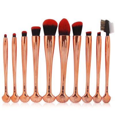 

10pcs Makeup Brushes Set Cosmetic Foundation Power Blush Eye Shadow Blending Contour Beauty Make Up Brush Tool