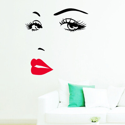 DIY Self-Adhesive Audrey Hepburns Sexy Eyes And Red Lip PVC Wall Decor Stickers Bedroom Living Room Couch TV Background
DIY Self-Adhesive Audrey Hepburns Sexy Eyes And Red Lip PVC Wall Decor Stickers Bedroom Living Room Couch TV Background