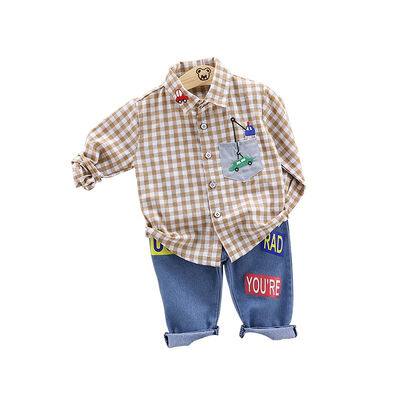 0-4T Spring Autumn Casual Baby Long Sleeve Plaid Printing Shirt And Jeans Kids Two-piece Outfit Set
0-4T Spring Autumn Casual Baby Long Sleeve Plaid Printing Shirt And Jeans Kids Two-piece Outfit Set