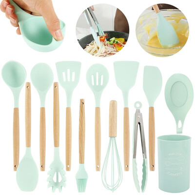913Pcs Wooden Handle Silicone Kitchenware Set Non-stick Pot Spoon Shovel Scraper Kitchen Accessories
913Pcs Wooden Handle Silicone Kitchenware Set Non-stick Pot Spoon Shovel Scraper Kitchen Accessories