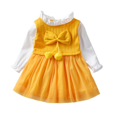 Autumn Casual Baby Girls Bowknot Design Long Sleeve Fake 2 Piece Mesh Dress Kids Princess Sundress 2019
Autumn Casual Baby Girls Bowknot Design Long Sleeve Fake 2 Piece Mesh Dress Kids Princess Sundress 2019
