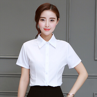 2019 Chiffon Shirt Womens Tops&Blouses Short Sleeve Elegant Lapel Office Lady Blouse Temperament Solid Color Summer Shirt
2019 Chiffon Shirt Womens Tops&Blouses Short Sleeve Elegant Lapel Office Lady Blouse Temperament Solid Color Summer Shirt