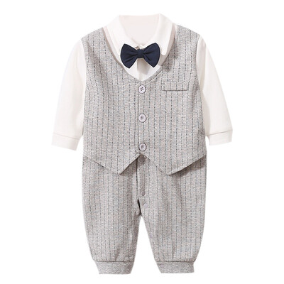 Spring Autumn Winter Infant Baby Boys Cotton Long Sleeve Gentleman Fake 2 Piece Romper Casual Vest Bowknot Solid Color Rompers
Spring Autumn Winter Infant Baby Boys Cotton Long Sleeve Gentleman Fake 2 Piece Romper Casual Vest Bowknot Solid Color Rompers