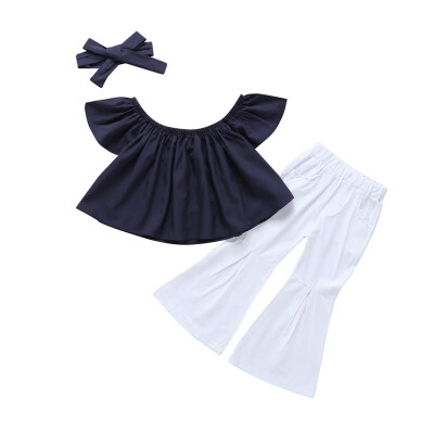 Babys Clothing Sets Three Piece Short Sleeve Pants Hair Band Girls Cotton Solid Color T-Shirt Flared Trousers
Babys Clothing Sets Three Piece Short Sleeve Pants Hair Band Girls Cotton Solid Color T-Shirt Flared Trousers
