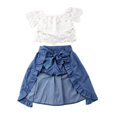 Toddler Girl Casual Outfits 3PCS Baby Girl Clothes Summer Baby Flare Sleeve Lace T-shirt TopsDenim ShortsSkirts
Toddler Girl Casual Outfits 3PCS Baby Girl Clothes Summer Baby Flare Sleeve Lace T-shirt TopsDenim ShortsSkirts