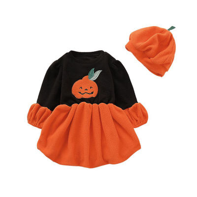 Baby Girls Dress Set Halloween Pumpkin Print Dress Hat Kids Casual Long Sleeve Tutu Sundress Autumn
Baby Girls Dress Set Halloween Pumpkin Print Dress Hat Kids Casual Long Sleeve Tutu Sundress Autumn