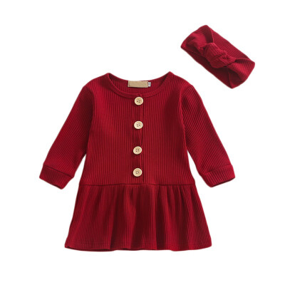 Girls Dress With Hairband Long Sleeve Kids Dress For Girls Clothes Cotton Solid Color For Kids 1-5 Years Old
Girls Dress With Hairband Long Sleeve Kids Dress For Girls Clothes Cotton Solid Color For Kids 1-5 Years Old