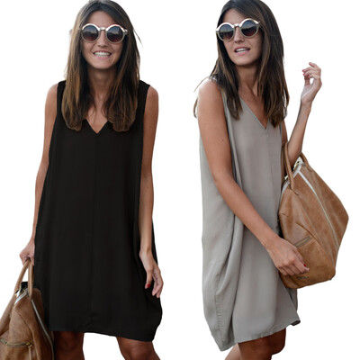 New Fashion Women Tank Mini Dress V Neck High Low Hem Loose Casual Asymmetric Shift Dress BlackGrey
New Fashion Women Tank Mini Dress V Neck High Low Hem Loose Casual Asymmetric Shift Dress BlackGrey