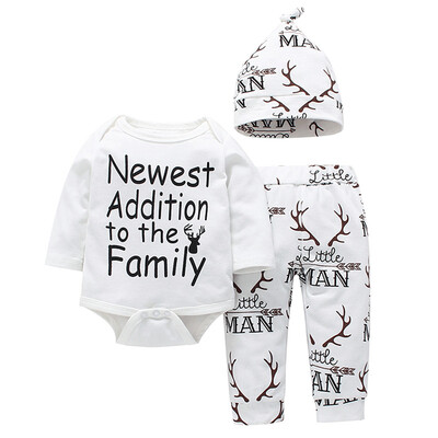 3Pcs Infant Baby Boys Clothes Set Deer Letter Pattern long sleeve Romepr pants Hat 3pcs suit newborn baby boy clothing set Xmas
3Pcs Infant Baby Boys Clothes Set Deer Letter Pattern long sleeve Romepr pants Hat 3pcs suit newborn baby boy clothing set Xmas