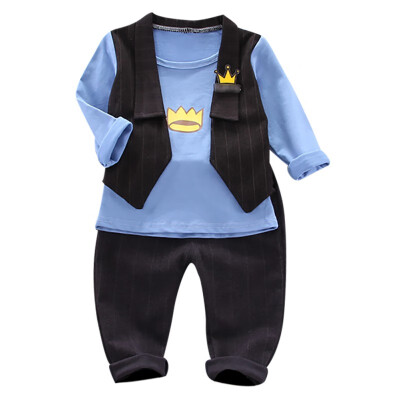 Autumn Children Baby Boys Casual Long Sleeve Crown Pattern Fake 2 Piece TopsPants Set
Autumn Children Baby Boys Casual Long Sleeve Crown Pattern Fake 2 Piece TopsPants Set