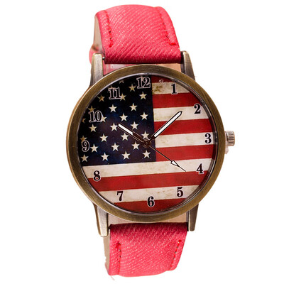 Luxury Watch Women American Flag pattern Leather Band Analog Vogue Wrist Quartz Watchesbayan kol saati montre femme 533
Luxury Watch Women American Flag pattern Leather Band Analog Vogue Wrist Quartz Watchesbayan kol saati montre femme 533