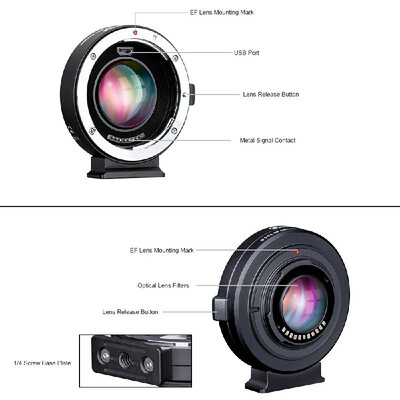 Commlite AEF-MFT Booster Auto Focus AF Lens Mount Adapter 071X Focal Reducer Enlarge Aperture USB Update for Canon EF Lens to M4
Commlite AEF-MFT Booster Auto Focus AF Lens Mount Adapter 071X Focal Reducer Enlarge Aperture USB Update for Canon EF Lens to M4