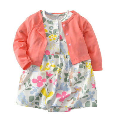 Baby Girl Clothes Infant Cue Flower Deer Heart Print Dress with Solid Open Stitch Coat Set Childrens Clothing For Girl
Baby Girl Clothes Infant Cue Flower Deer Heart Print Dress with Solid Open Stitch Coat Set Childrens Clothing For Girl
