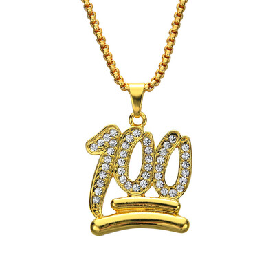 1Pcs Mens Hip Hop Iced Out Emoji Digital 100 Necklaces with 29" Alloy Rope Chain Light 
1Pcs Mens Hip Hop Iced Out Emoji Digital 100 Necklaces with 29" Alloy Rope Chain Light