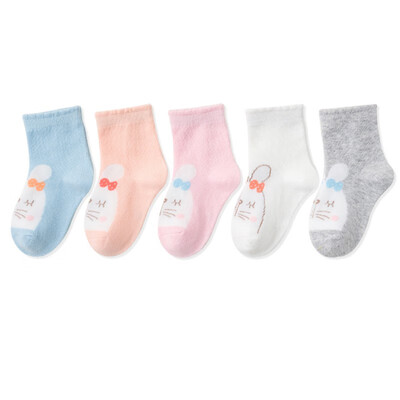 5 Pairs Mesh Thin Cotton Toddler Boy Kids Girl Socks Baby Girls Socks Baby Cute Soft Cartoon Socks
