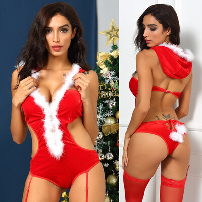 Gobestart Women Sexy Christmas Festival Hooded Bodysuit Backless Jumpsuit Lingerie Garter
Gobestart Women Sexy Christmas Festival Hooded Bodysuit Backless Jumpsuit Lingerie Garter