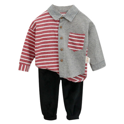 Fashion Autumn Children Baby Boys Casual Long Sleeve Stripe Print Patchwork Design Shirt TopsPants Trouser Set
Fashion Autumn Children Baby Boys Casual Long Sleeve Stripe Print Patchwork Design Shirt TopsPants Trouser Set