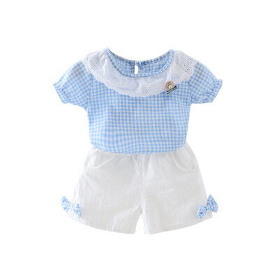 2019 Baby Kid Girl Clothes Summe Cute Plaid Lace Girl Clothing Set Short Sleeves TopShort Pant 2PCs Kids Clothes Set
2019 Baby Kid Girl Clothes Summe Cute Plaid Lace Girl Clothing Set Short Sleeves TopShort Pant 2PCs Kids Clothes Set