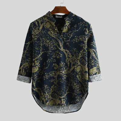 Toponeto Mens Printed Hawaiian Loose Cotton Linen Long Sleeve Casual Buttons T shirt
Toponeto Mens Printed Hawaiian Loose Cotton Linen Long Sleeve Casual Buttons T shirt