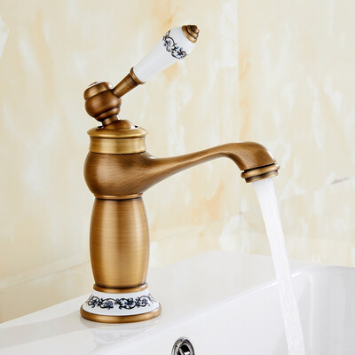 Vintage Floral Antique Bronze Brass Faucet Hot & Cold Mixer Tap Ceramic Handle Bathroom Kitchen
Vintage Floral Antique Bronze Brass Faucet Hot & Cold Mixer Tap Ceramic Handle Bathroom Kitchen