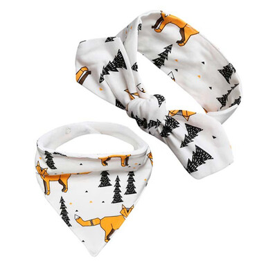 Cotton Baby Bibs Burp Cloth Set Bow Hair Stuff Cartoon Triangle Baby Bibs Burp Cloth Reusable Baby Toddler Bib Apron