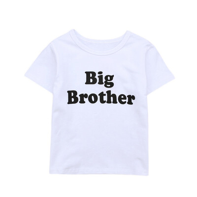 Summer Newborn Toddler Infant Baby Boy Short Sleeve Big Brother Letter Romper CottonT Shirt Tees Baby Clothing