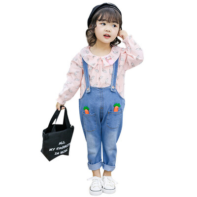 Autumn Baby Girl Clothes Carrot Print Long Sleeve Blouse Tops Denim Strap Pants Suit Girls Clothing Set Children Casual Outfits
Autumn Baby Girl Clothes Carrot Print Long Sleeve Blouse Tops Denim Strap Pants Suit Girls Clothing Set Children Casual Outfits