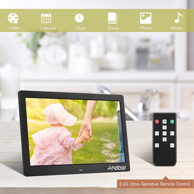 Andoer 10 Inch IPS Digital Photo Frame 24G Ultra-sensitive Remote Control Electronic Album 1024600 Resolution with MP3 MP4 Pictu
Andoer 10 Inch IPS Digital Photo Frame 24G Ultra-sensitive Remote Control Electronic Album 1024600 Resolution with MP3 MP4 Pictu