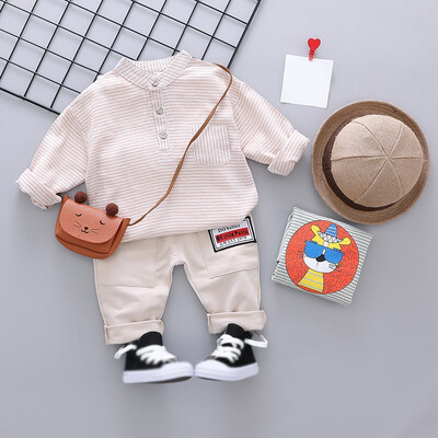2PcsSet Autumn Baby Boy Adorable Striped Print Long Sleeve Shirt Trousers Casual Outfits
2PcsSet Autumn Baby Boy Adorable Striped Print Long Sleeve Shirt Trousers Casual Outfits