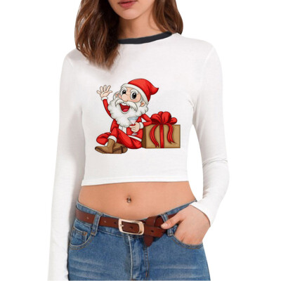 Christmas T-shirt Santa Claus Christmas Tree Print Multiple Choices Long-Sleeve Cropped tshirt New Hot Women Clothes
Christmas T-shirt Santa Claus Christmas Tree Print Multiple Choices Long-Sleeve Cropped tshirt New Hot Women Clothes