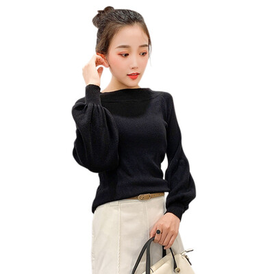 Lantern Sleeve Slim Pullover Sweater Women New Word Collar Solid Color Casual Fashion Long Slim Sweater
Lantern Sleeve Slim Pullover Sweater Women New Word Collar Solid Color Casual Fashion Long Slim Sweater