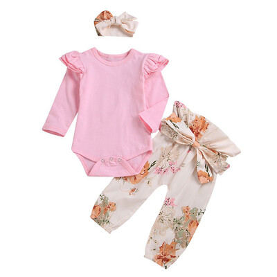 Baby Girl Clothes 3PCS Floral Trousers Headband Sets Spring Summer Baby Girl Adorable Long Sleeve Romper Tops
Baby Girl Clothes 3PCS Floral Trousers Headband Sets Spring Summer Baby Girl Adorable Long Sleeve Romper Tops
