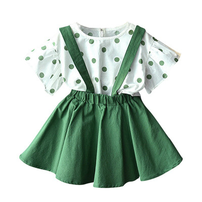 Fashion Summer Baby Girl Clothes Butterfly Sleeve Polka Dot Print T-shirt BlouseStrap Skirts Casual Outfits Kids Clothes Set
Fashion Summer Baby Girl Clothes Butterfly Sleeve Polka Dot Print T-shirt BlouseStrap Skirts Casual Outfits Kids Clothes Set