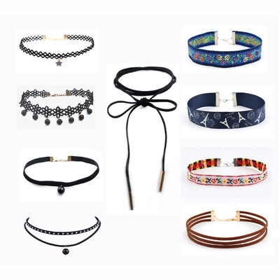 Velvet Necklace Embroidery Necklace Combination Suit Harajuku Women Necklace Choker Jewelry
Velvet Necklace Embroidery Necklace Combination Suit Harajuku Women Necklace Choker Jewelry
