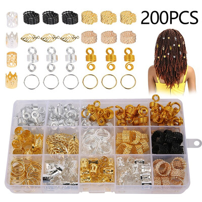 200Pcsbox Hair Metal Sheets Ring Metal Hair Cuffs Braid Braiding Bead Dreadlocks Beads Clips with Storage Box
200Pcsbox Hair Metal Sheets Ring Metal Hair Cuffs Braid Braiding Bead Dreadlocks Beads Clips with Storage Box
