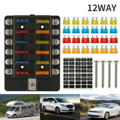 Universal 12 Way Circuit Standard Blade Fuse Box Holder with LED Warning Indicator Damp-Proof Cover Fuse Block
Universal 12 Way Circuit Standard Blade Fuse Box Holder with LED Warning Indicator Damp-Proof Cover Fuse Block