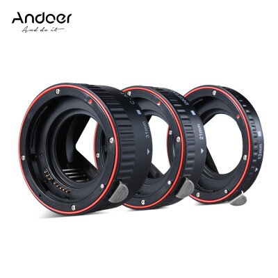 Andoer Macro Extension Tube Set 3-Piece 13mm 21mm 31mm Auto Focus Extension Tube Rings for Camera Body&Lens of 35mm SLR Compat
Andoer Macro Extension Tube Set 3-Piece 13mm 21mm 31mm Auto Focus Extension Tube Rings for Camera Body&Lens of 35mm SLR Compat