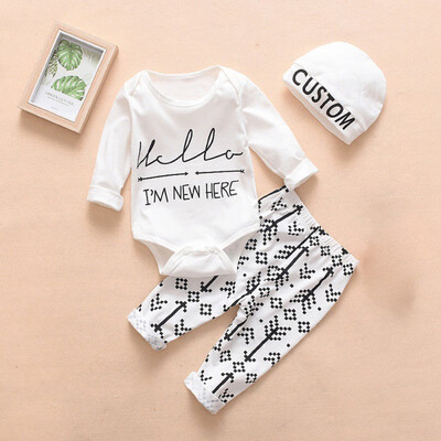 Spring Autumn Casual Baby Printing Long Sleeve Romper And Trousers And Hat Kids Three-piece Outfit Set
Spring Autumn Casual Baby Printing Long Sleeve Romper And Trousers And Hat Kids Three-piece Outfit Set