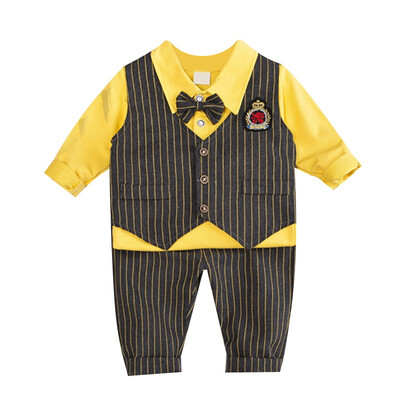Autumn Baby Boy Girl British Style Striped Long Sleeve Shirt Striped Vest Trousers Casual Outfits Three-Piece Suit
Autumn Baby Boy Girl British Style Striped Long Sleeve Shirt Striped Vest Trousers Casual Outfits Three-Piece Suit