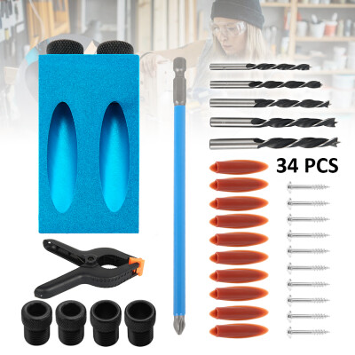 Pocket Hole Jig 15 Degree Angle Oblique Hole Locator Drill Bits Hole Jig Clamp Kit for Woodworking
Pocket Hole Jig 15 Degree Angle Oblique Hole Locator Drill Bits Hole Jig Clamp Kit for Woodworking