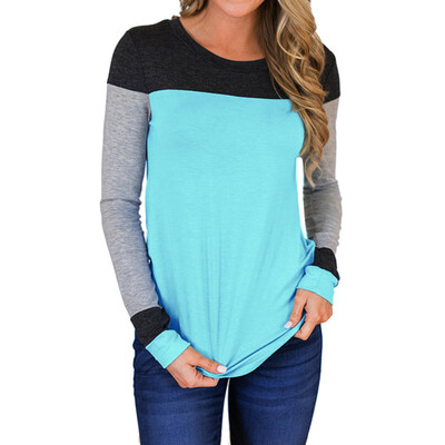 Autumn Casual Color Block Women Long Sleeve Round Neck T-Shirt Slim Fit Top
Autumn Casual Color Block Women Long Sleeve Round Neck T-Shirt Slim Fit Top