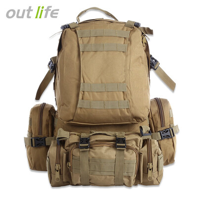 Outlife Outdoor 50L MOLLE Military Camping Hiking Backpack