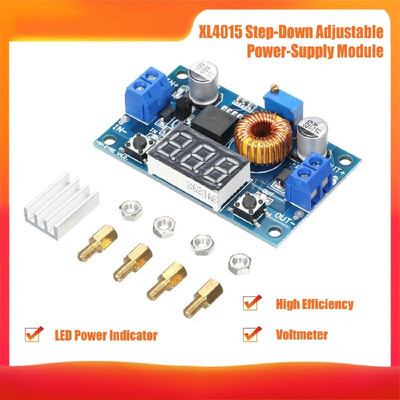 XL4015 Step-Down Adjustable Power-Supply Module 5A 75W High Conversion Efficiency Adjustable Automatic Converter with Digital Disp
